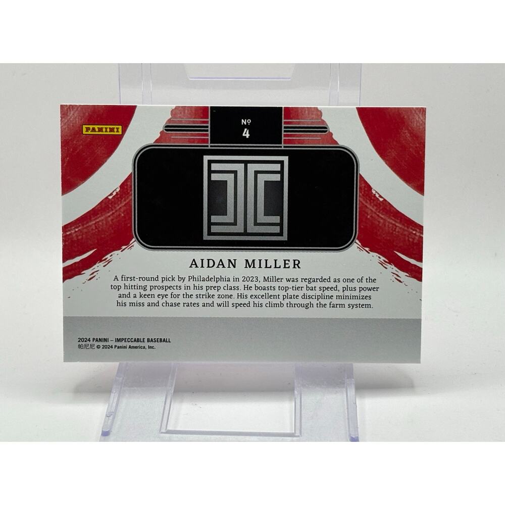 2024 Panini Impeccable Aidan Miller 1 Troy Oz Silver Bar 13/25 SSP Phillies - Picture 2 of 2